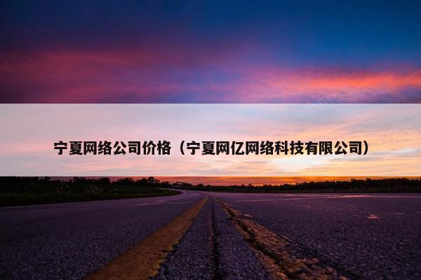 宁夏网络公司价格（宁夏网亿网络科技有限公司）