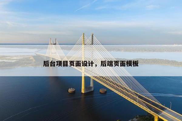 后台项目页面设计，后端页面模板