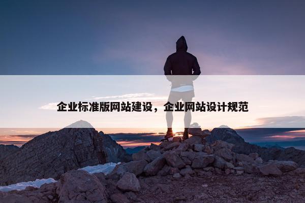 企业标准版网站建设，企业网站设计规范