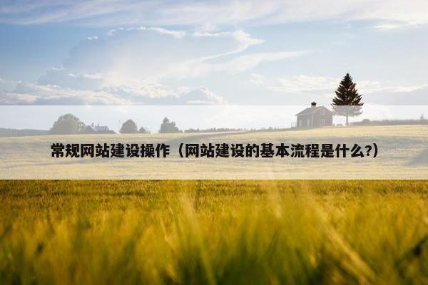 常规网站建设操作（网站建设的基本流程是什么?）