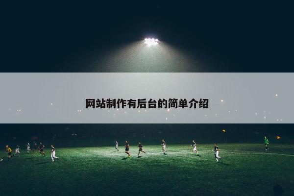 网站制作有后台的简单介绍