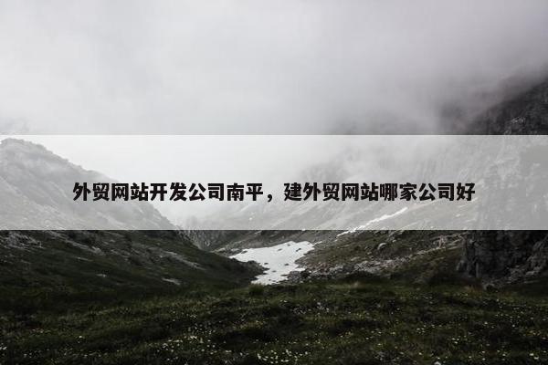 外贸网站开发公司南平，建外贸网站哪家公司好