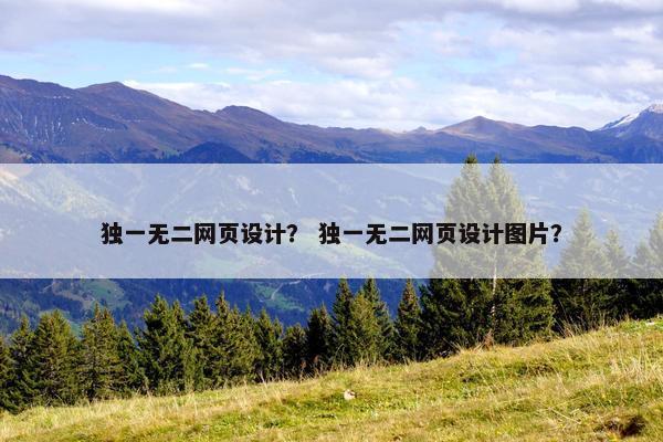 独一无二网页设计？ 独一无二网页设计图片？