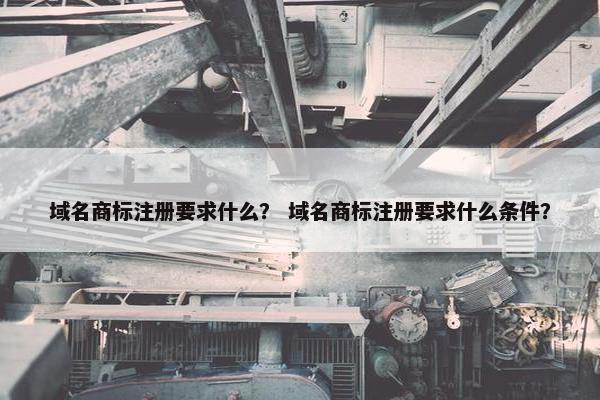 域名商标注册要求什么？ 域名商标注册要求什么条件？
