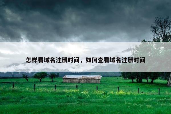 怎样看域名注册时间，如何查看域名注册时间