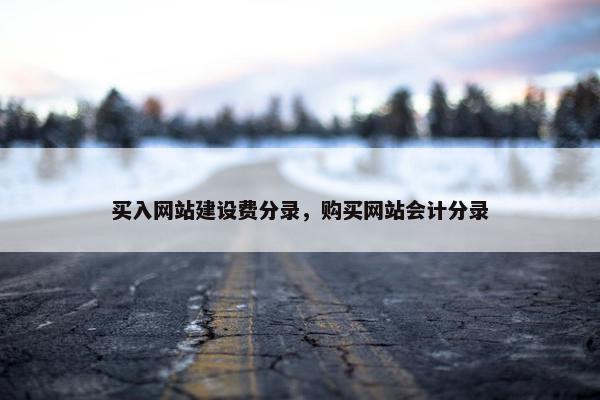 买入网站建设费分录，购买网站会计分录