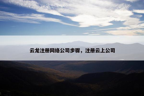 云龙注册网络公司步骤，注册云上公司