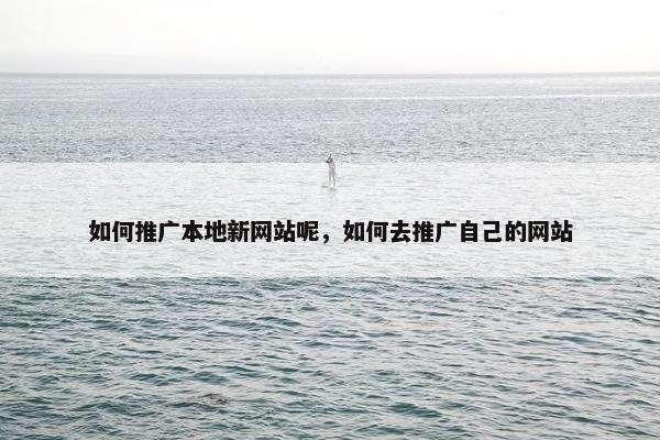 如何推广本地新网站呢，如何去推广自己的网站