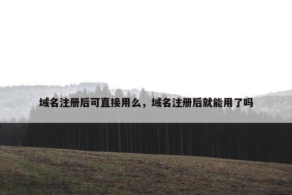 域名注册后可直接用么，域名注册后就能用了吗