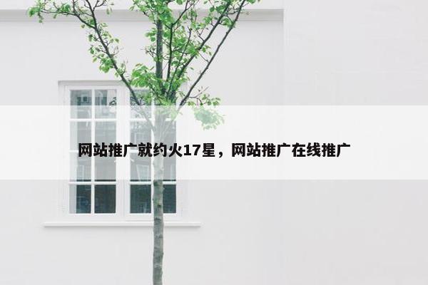 网站推广就约火17星，网站推广在线推广