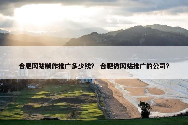 合肥网站制作推广多少钱？ 合肥做网站推广的公司？