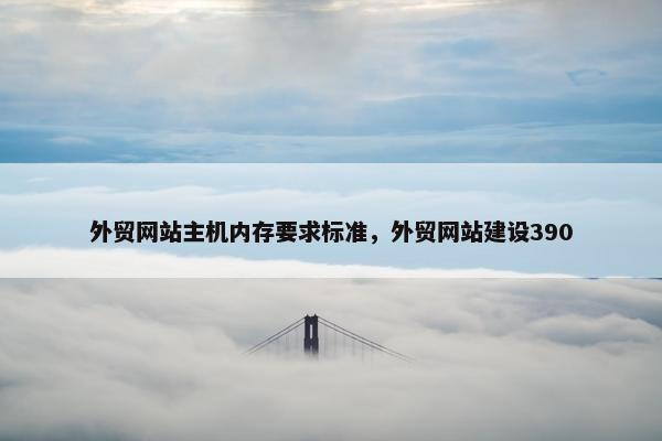 外贸网站主机内存要求标准，外贸网站建设390