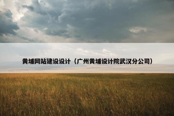 黄埔网站建设设计（广州黄埔设计院武汉分公司）