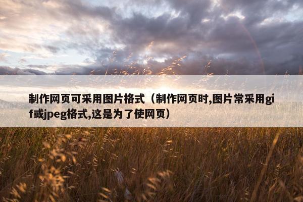 制作网页可采用图片格式（制作网页时,图片常采用gif或jpeg格式,这是为了使网页）