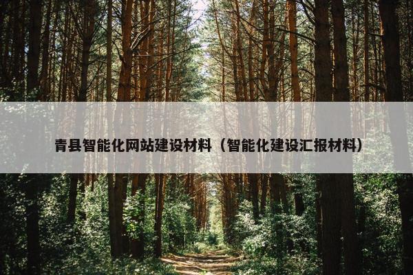青县智能化网站建设材料（智能化建设汇报材料）