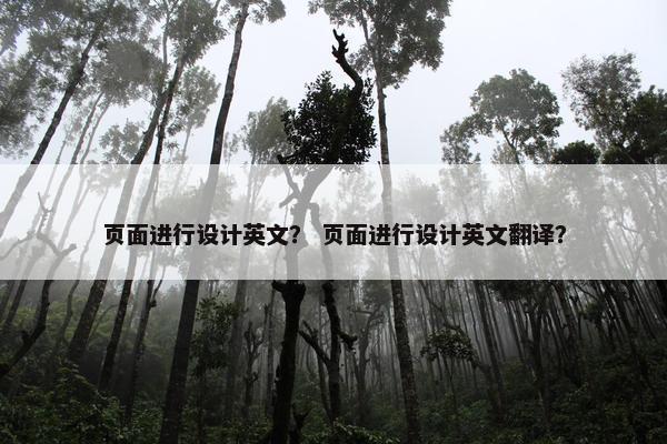 页面进行设计英文？ 页面进行设计英文翻译？