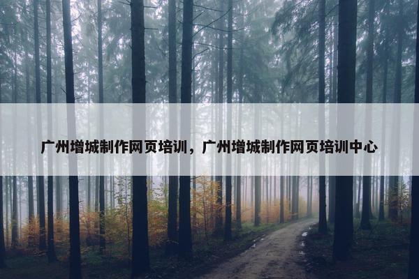 广州增城制作网页培训，广州增城制作网页培训中心
