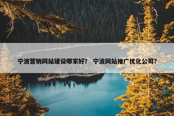 宁波营销网站建设哪家好？ 宁波网站推广优化公司？