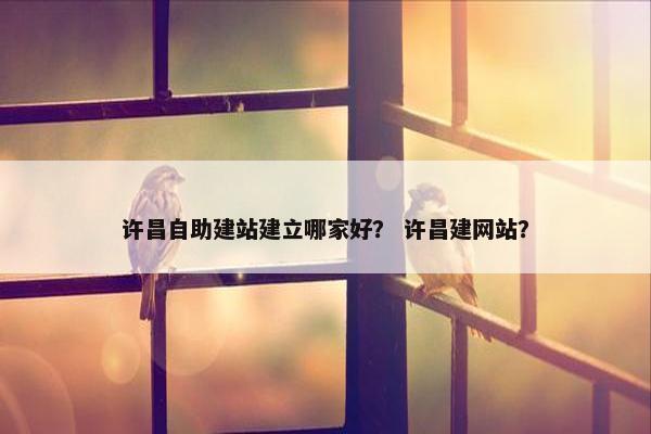 许昌自助建站建立哪家好？ 许昌建网站？