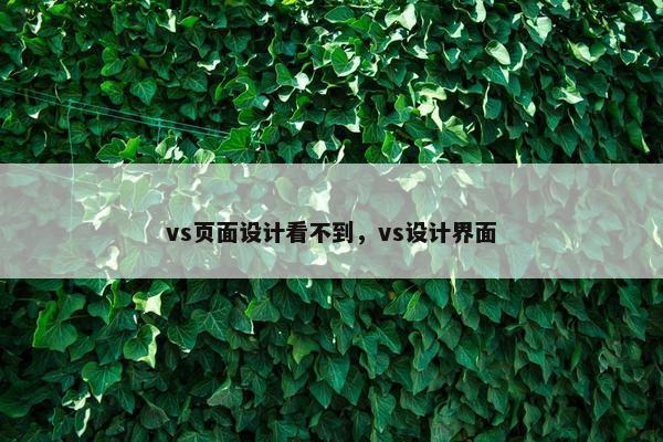 vs页面设计看不到，vs设计界面